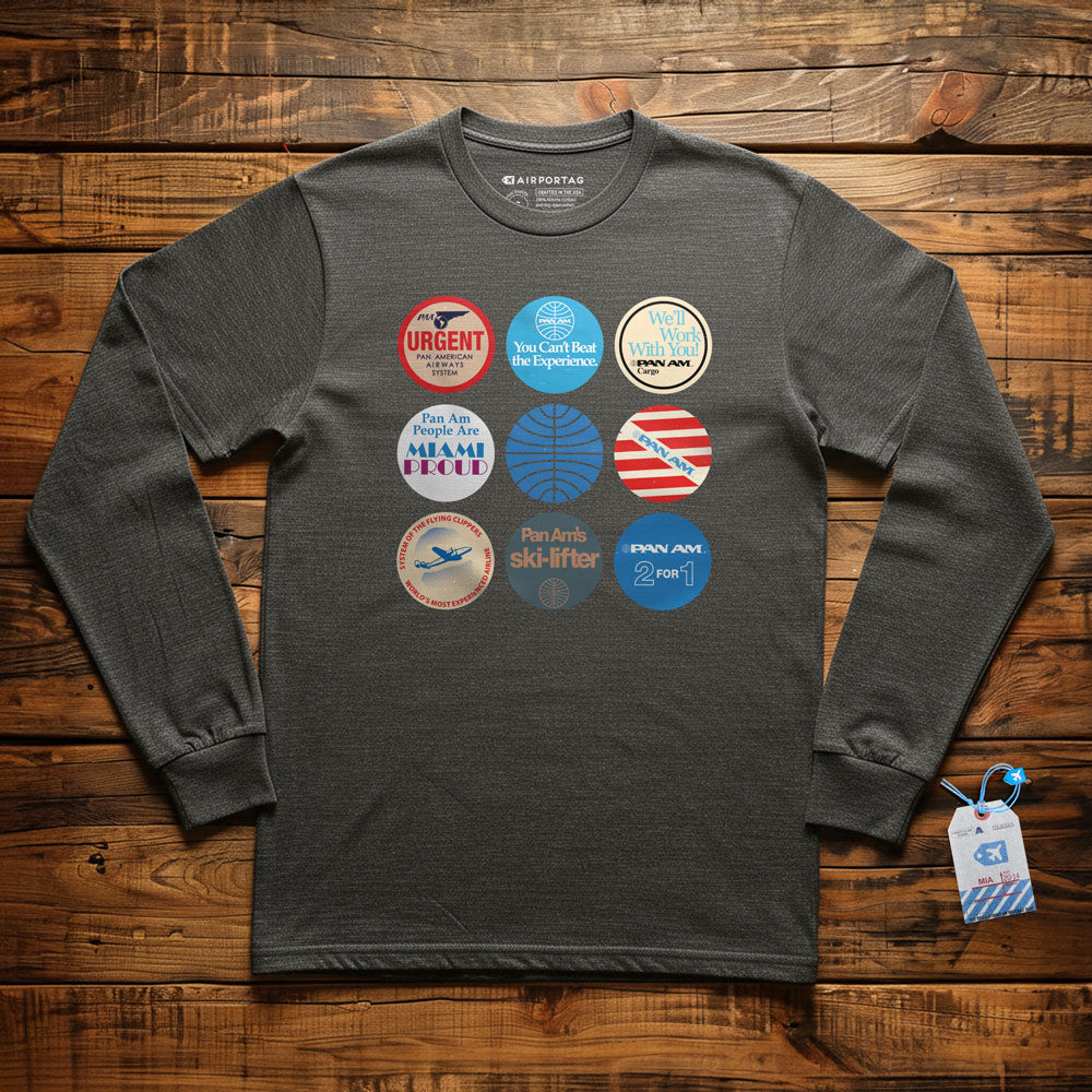 Pan Am Circles Badge - Long Sleeve T-Shirt