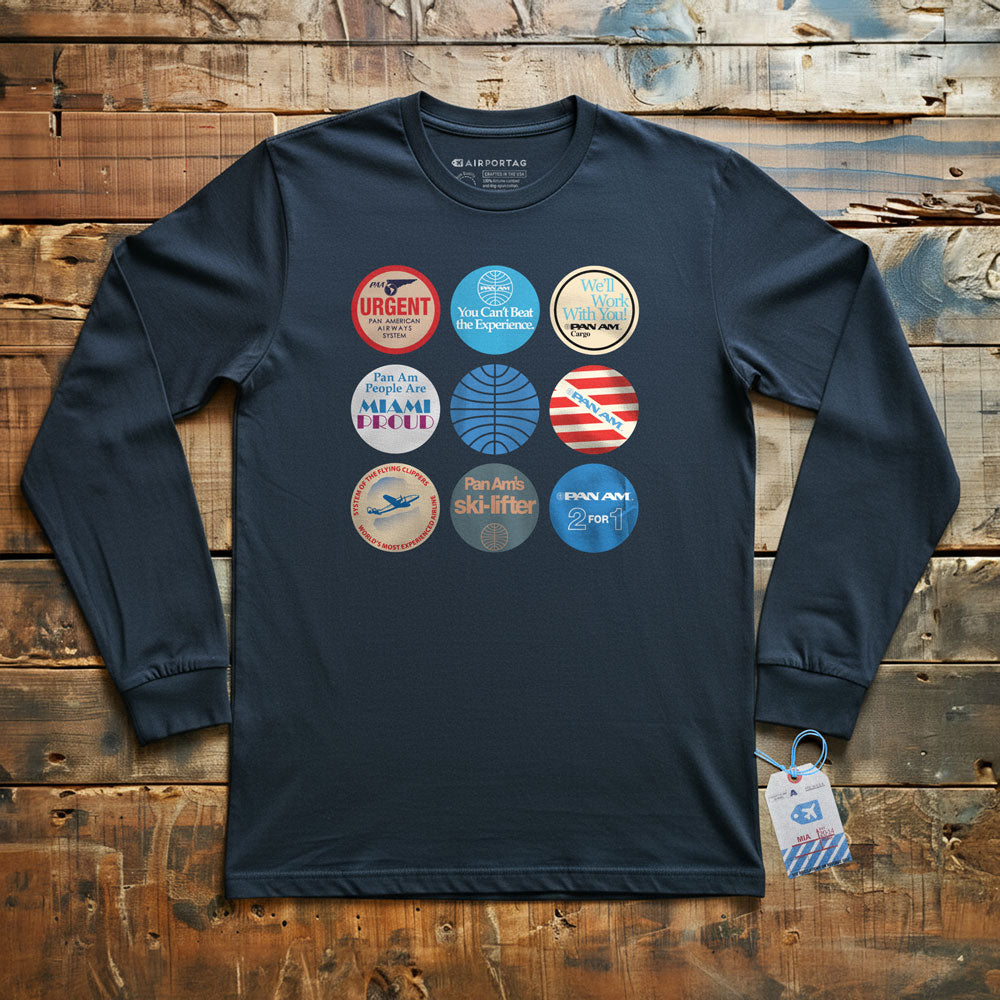 Pan Am Circles Badge - Long Sleeve T-Shirt