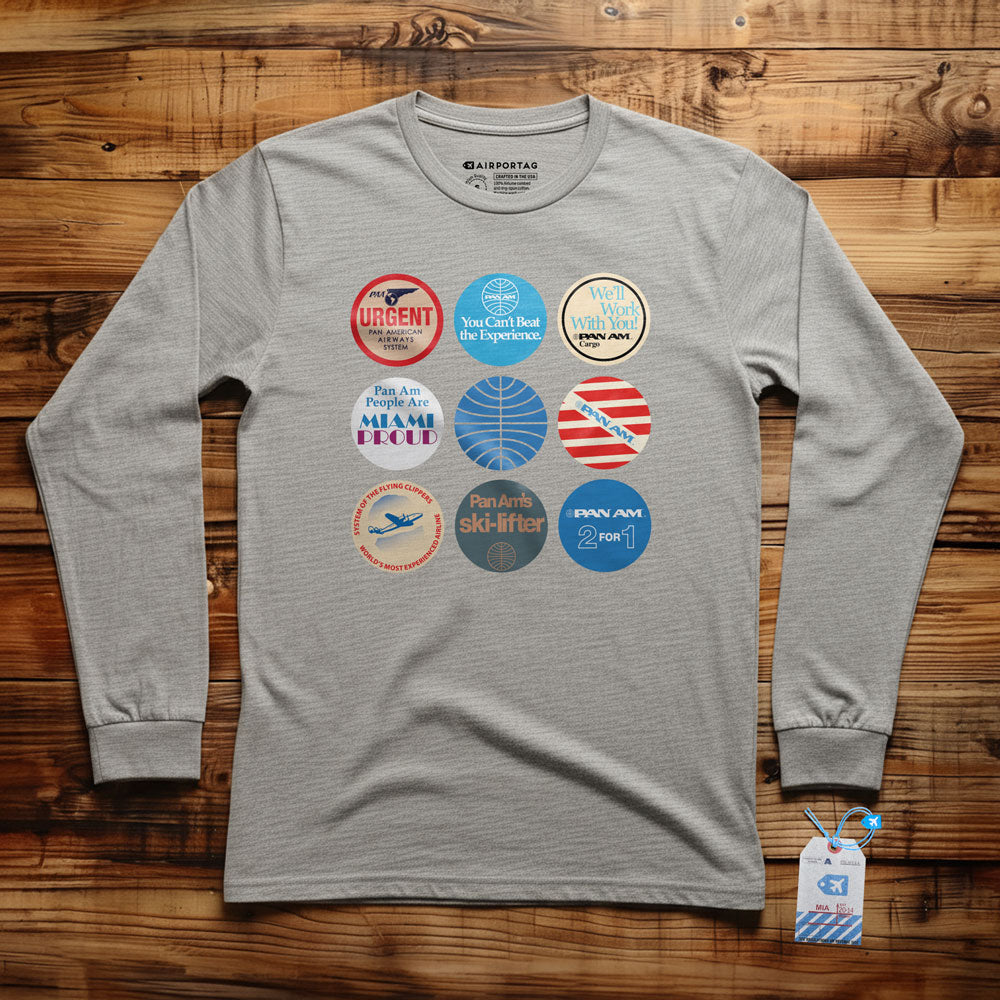 Pan Am Circles Badge - Long Sleeve T-Shirt