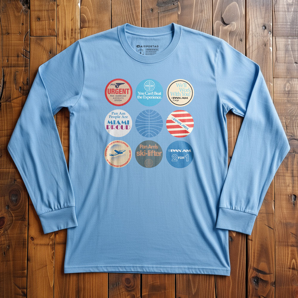 Pan Am Circles Badge - Long Sleeve T-Shirt
