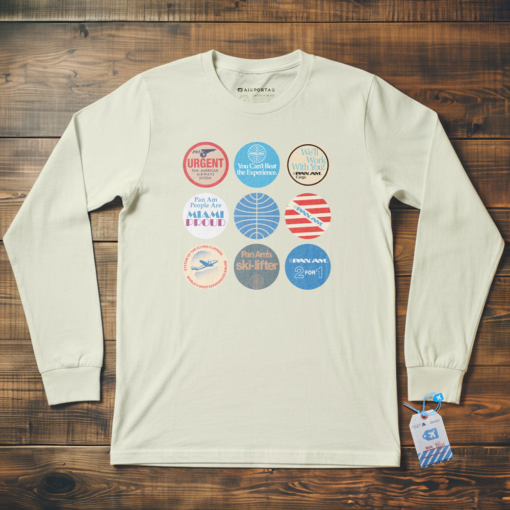 Pan Am Circles Badge - Long Sleeve T-Shirt