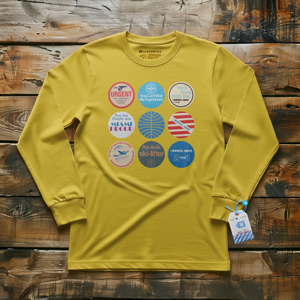 Pan Am Circles Badge - Long Sleeve T-Shirt