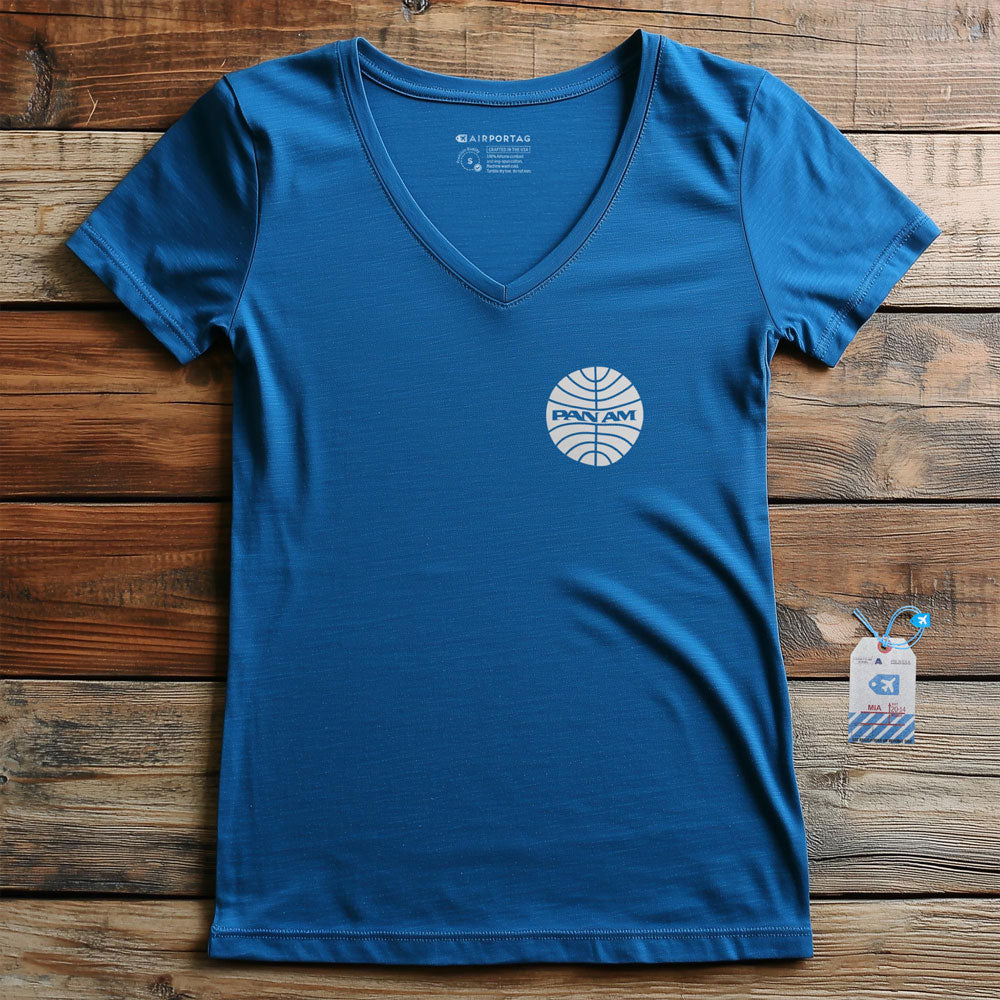 Pan Am Logo Pocket - Women's V-Neck T-Shirt