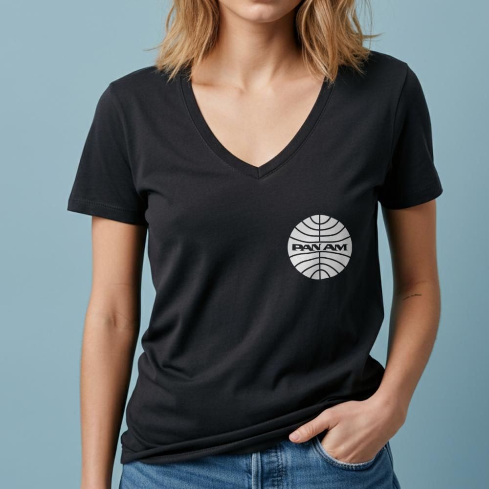 Pan Am Logo Pocket - Women's V-Neck T-Shirt