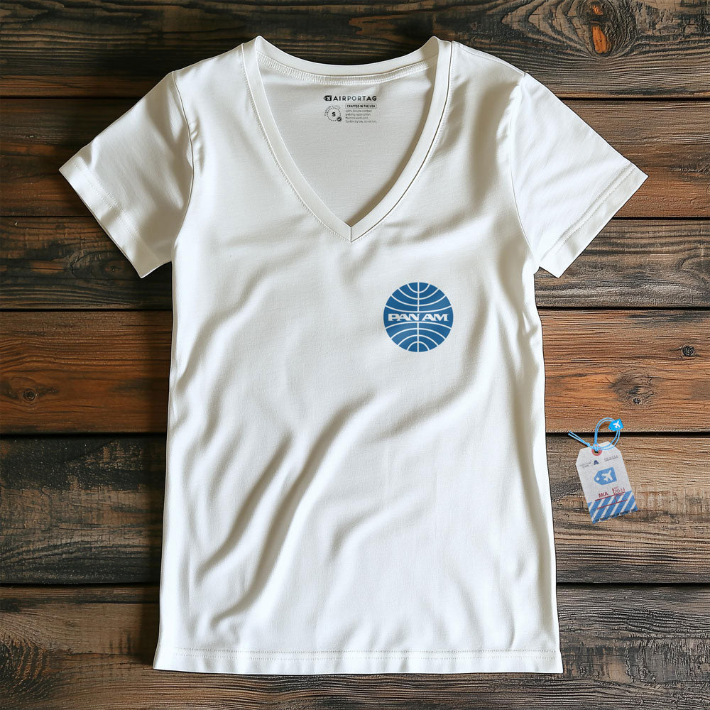 Pan Am Logo Pocket - Women's V-Neck T-Shirt