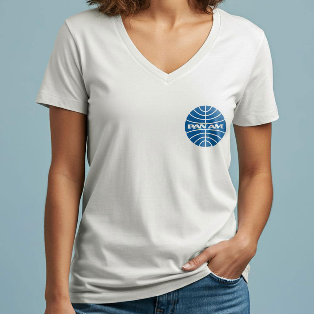 Pan Am Logo Pocket - Women's V-Neck T-Shirt