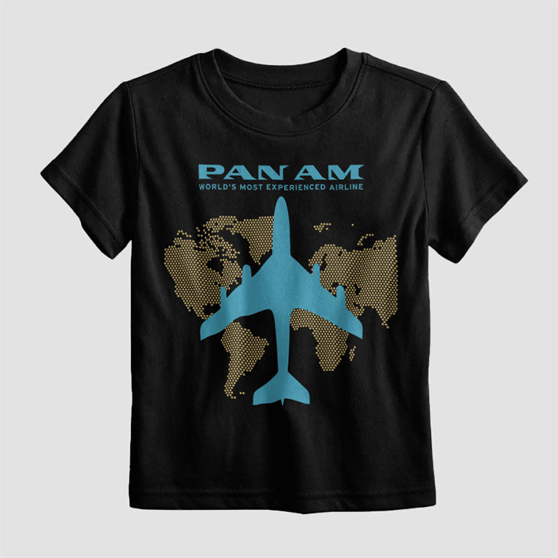 World Map Plane Pan Am - Kids T-Shirt
