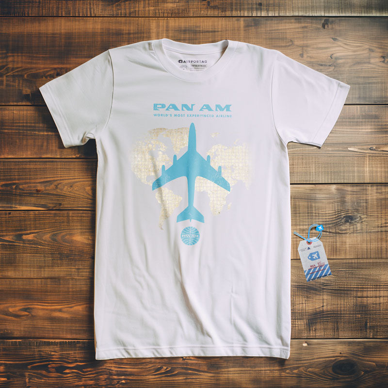 World Map Plane Pan Am - T-Shirt