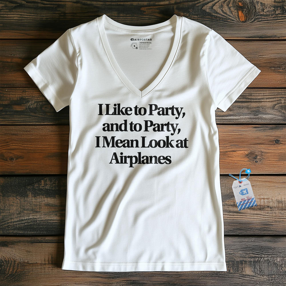 Like Party Airplanes - Women's V-Neck T-Shirt