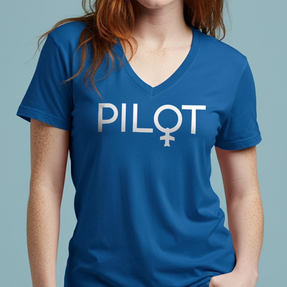 Pilot Woman - Women's V-Neck T-Shirt