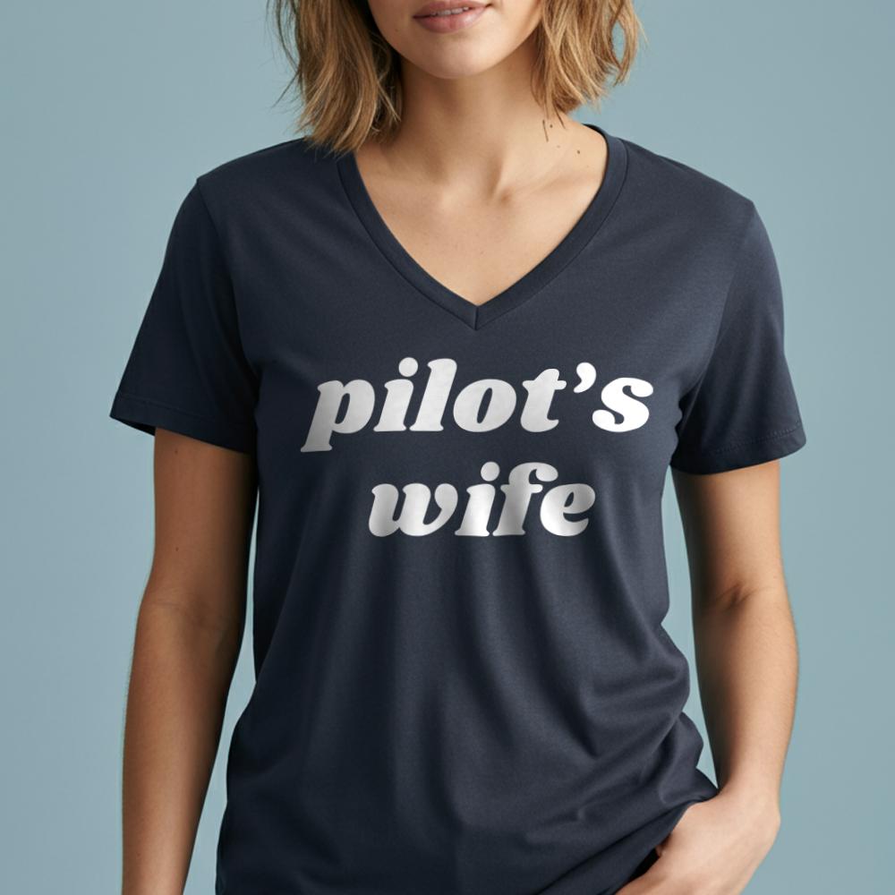 Pilot's Wife - Women's V-Neck T-Shirt