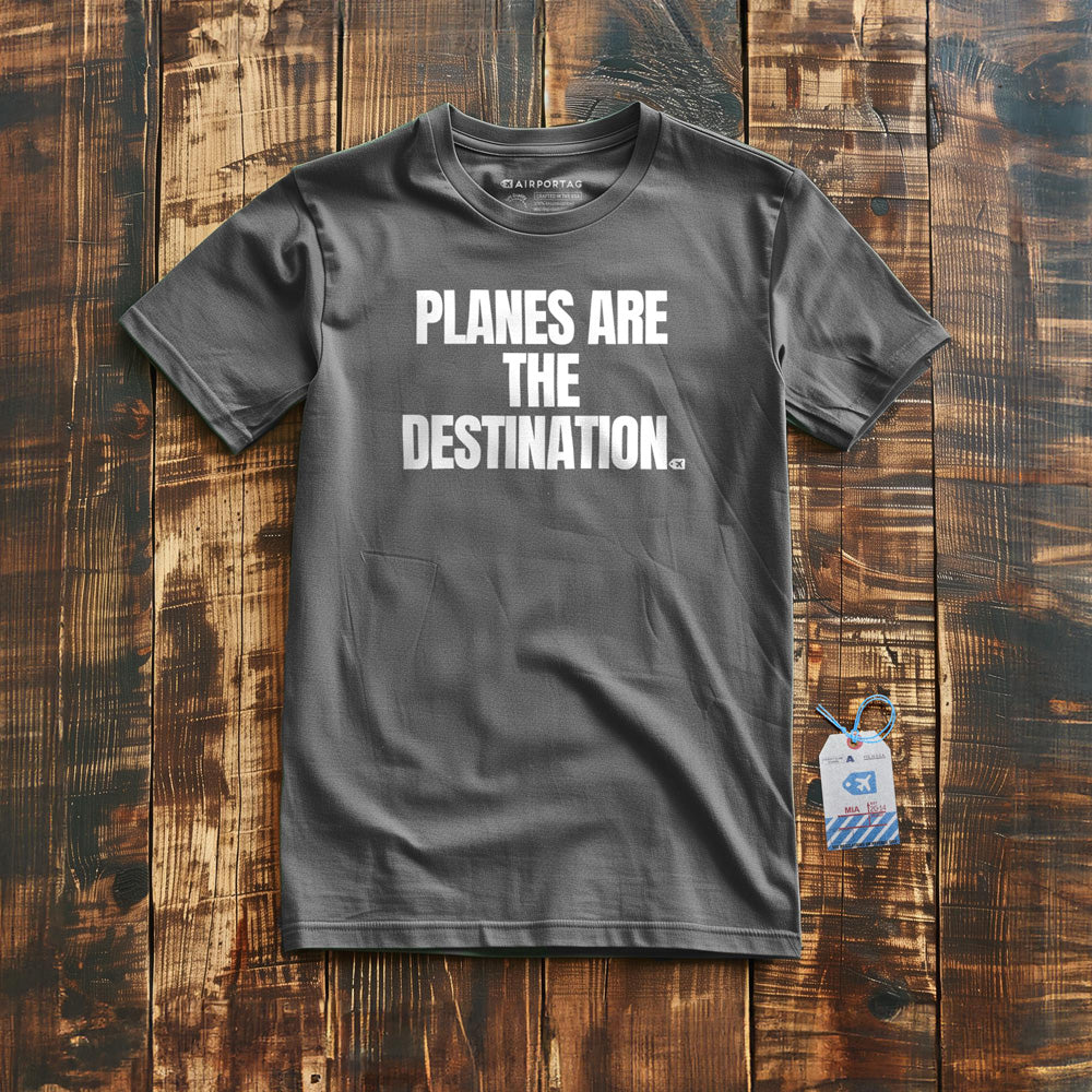 Planes Are the Destination - T-Shirt - Asphalt