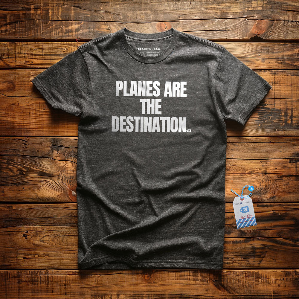 Planes Are the Destination - T-Shirt - Dark Grey Heather
