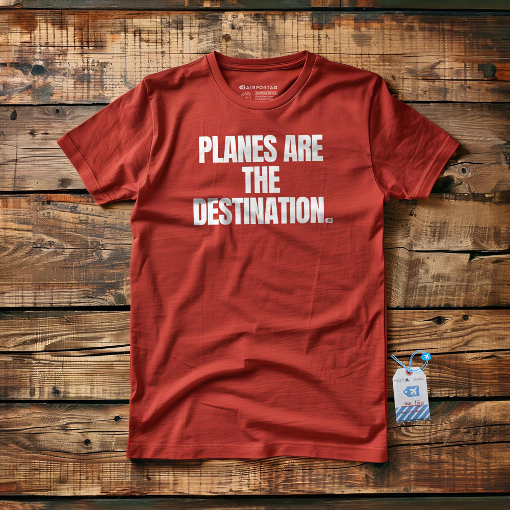 Planes Are the Destination - T-Shirt - Red
