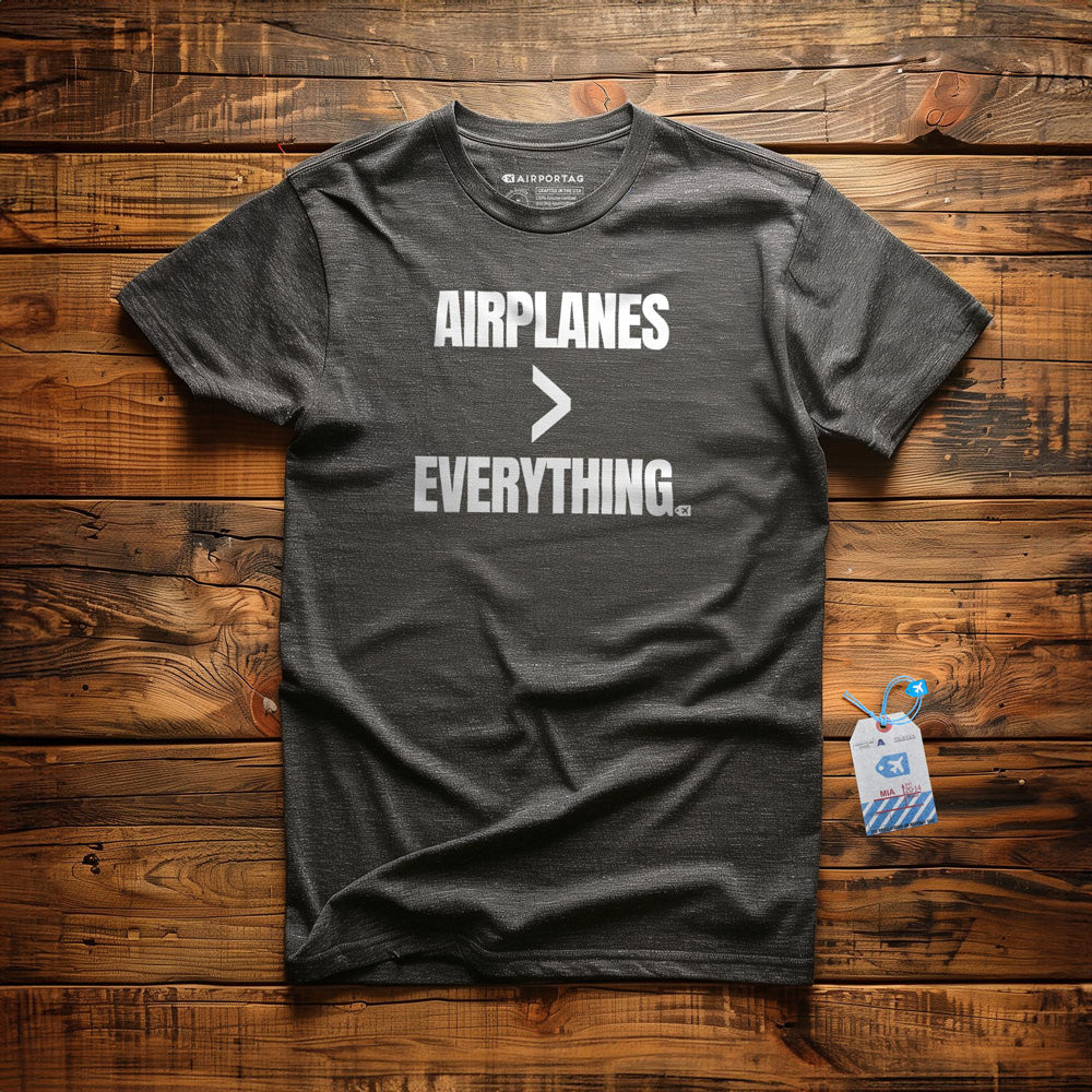 Airplanes > Everything - T-Shirt - Dark Grey Heather