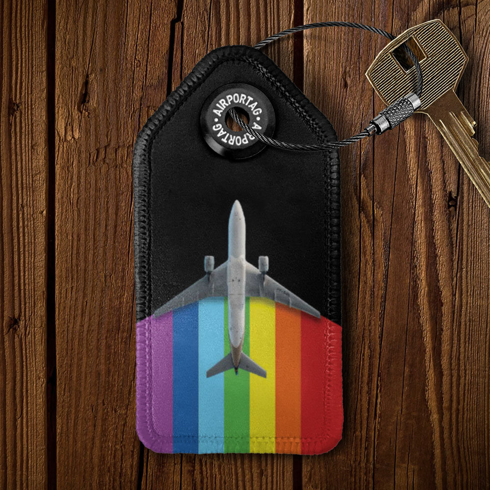 Plane Flying Rainbow - Keychain