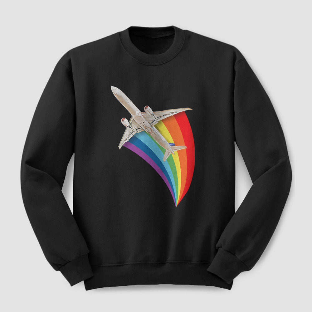 Plane Flying Rainbow - Sweatshirt