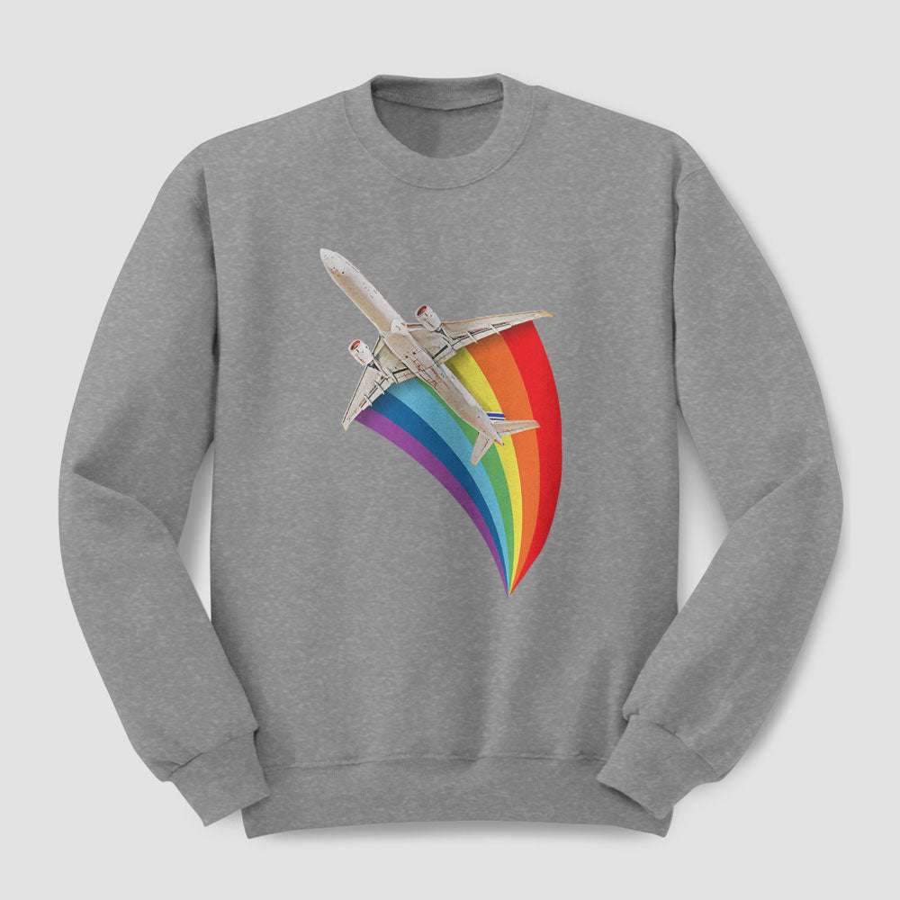 Plane Flying Rainbow - Sweatshirt