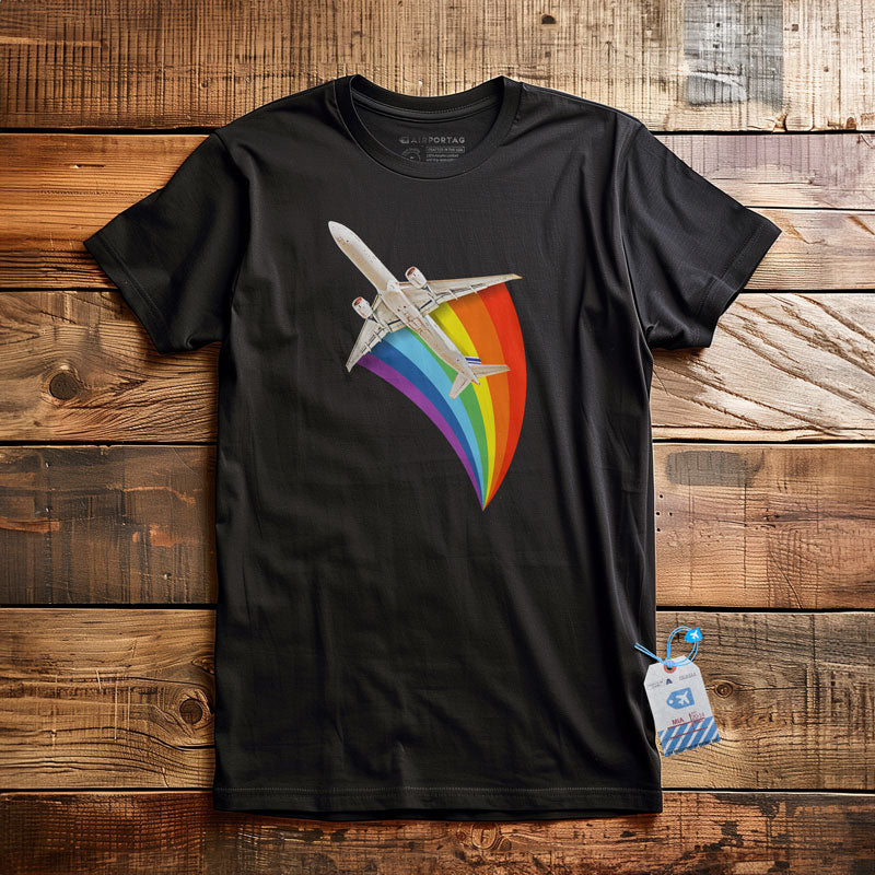 Avion volant arc-en-ciel - T-Shirt