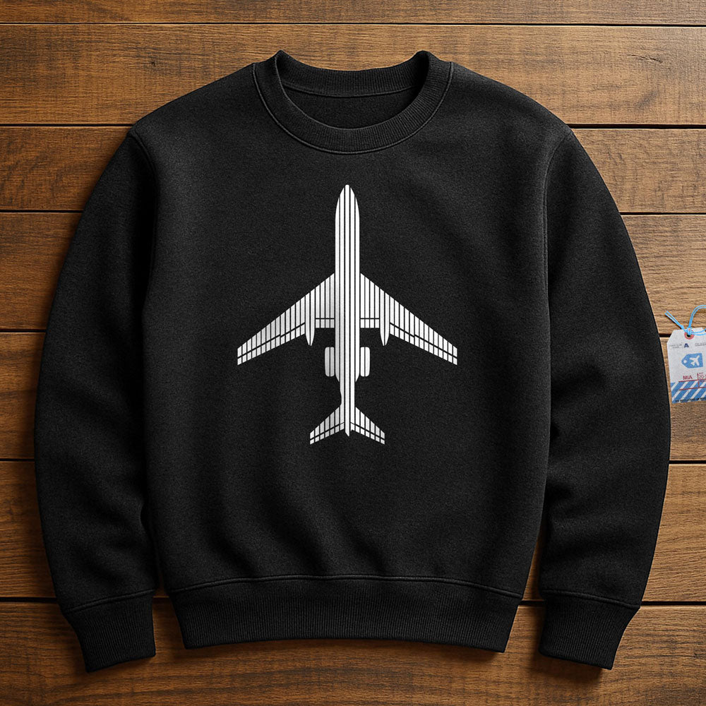 Plane Lines - Sweatshirt - Black