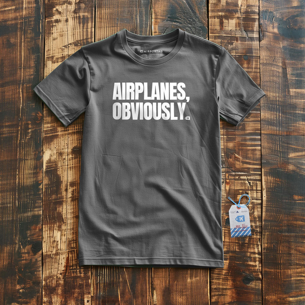Airplanes, Obviously - T-Shirt - Asphalt