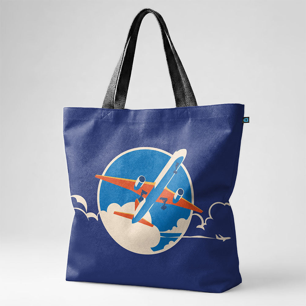 Plane Retro Sky - Tote Bag