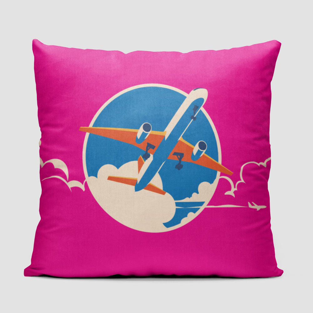 Plane Retro Sky - Throw Pillow