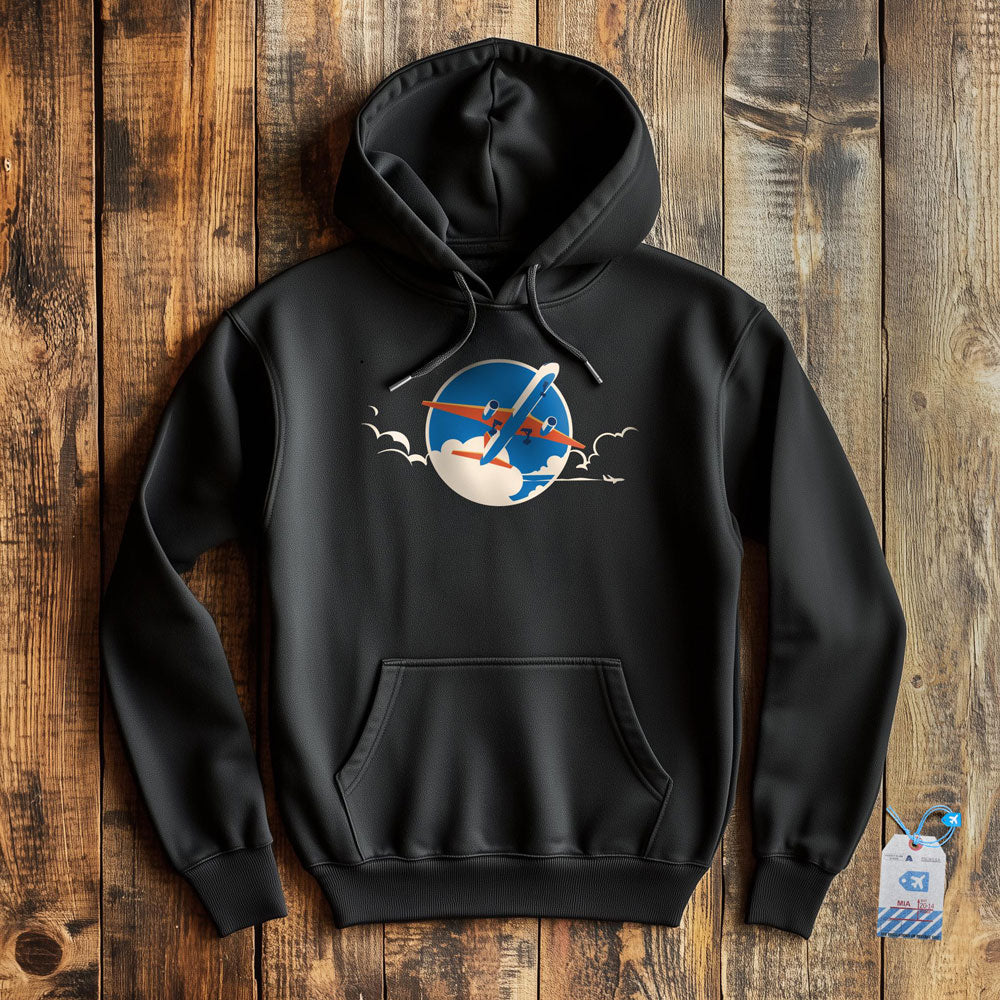 Plane Retro Sky - Pullover Hoodie