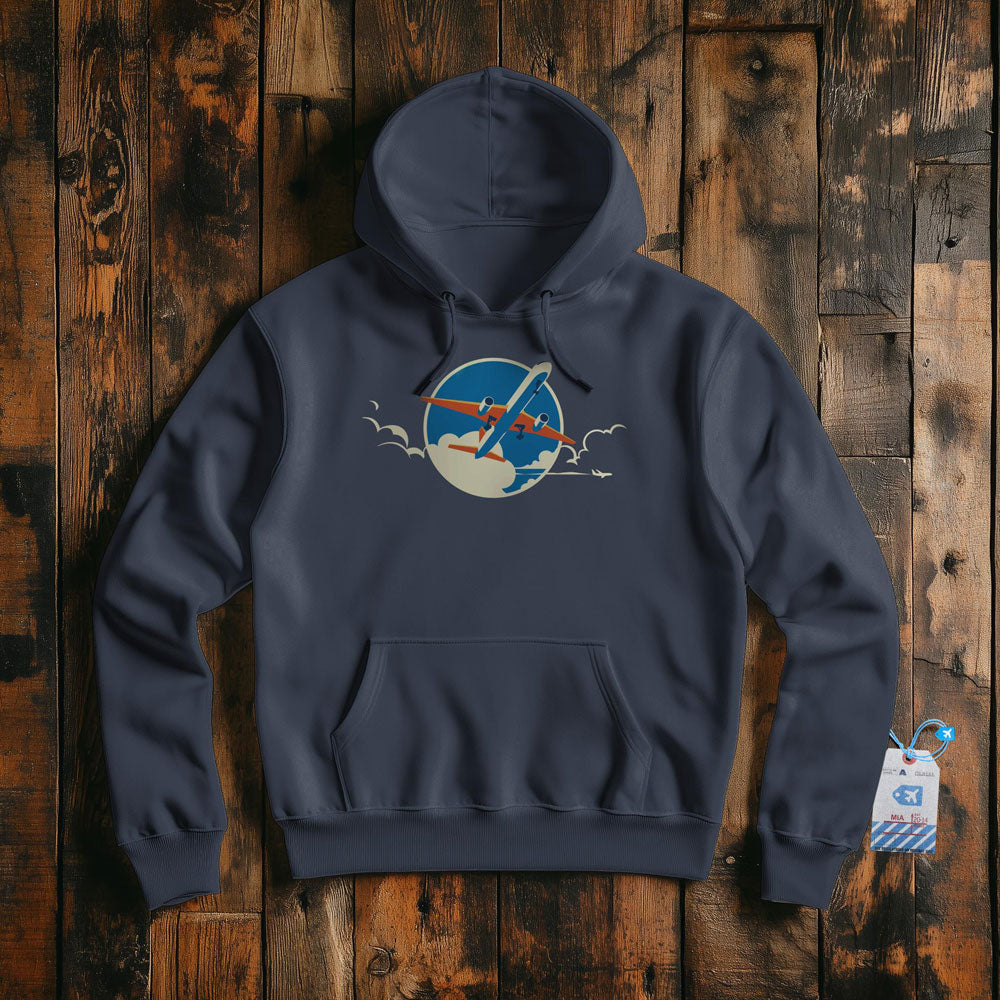 Plane Retro Sky - Pullover Hoodie