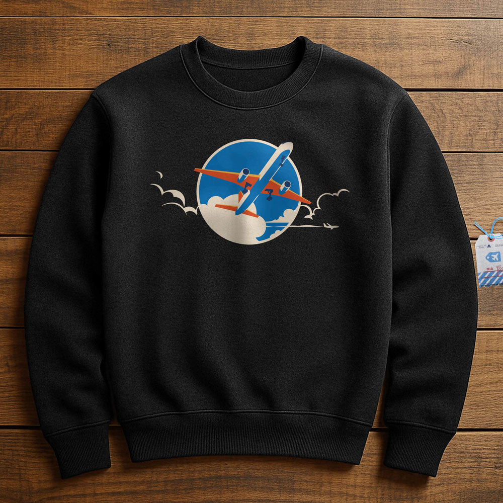 Plane Retro Sky - Sweatshirt