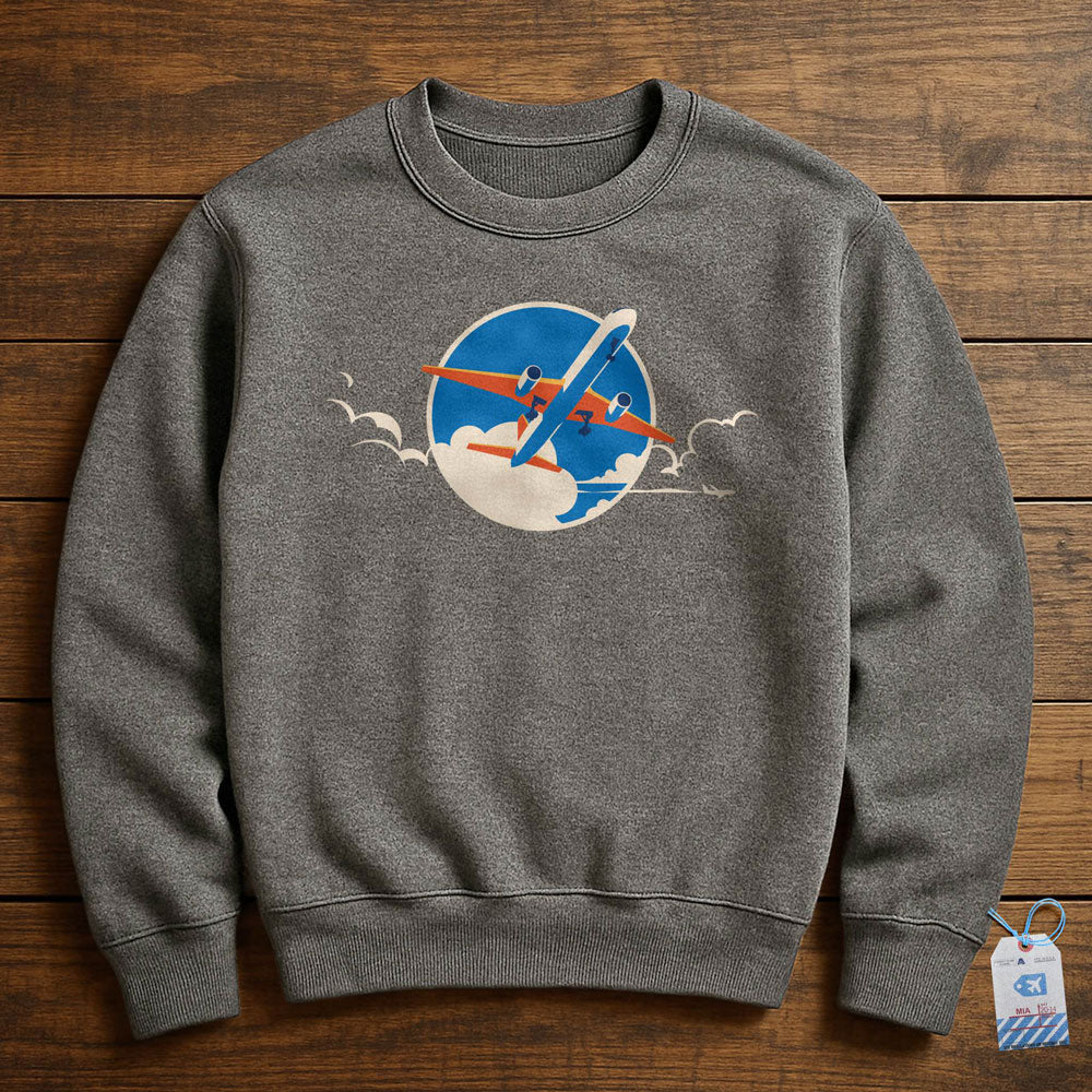 Plane Retro Sky - Sweatshirt