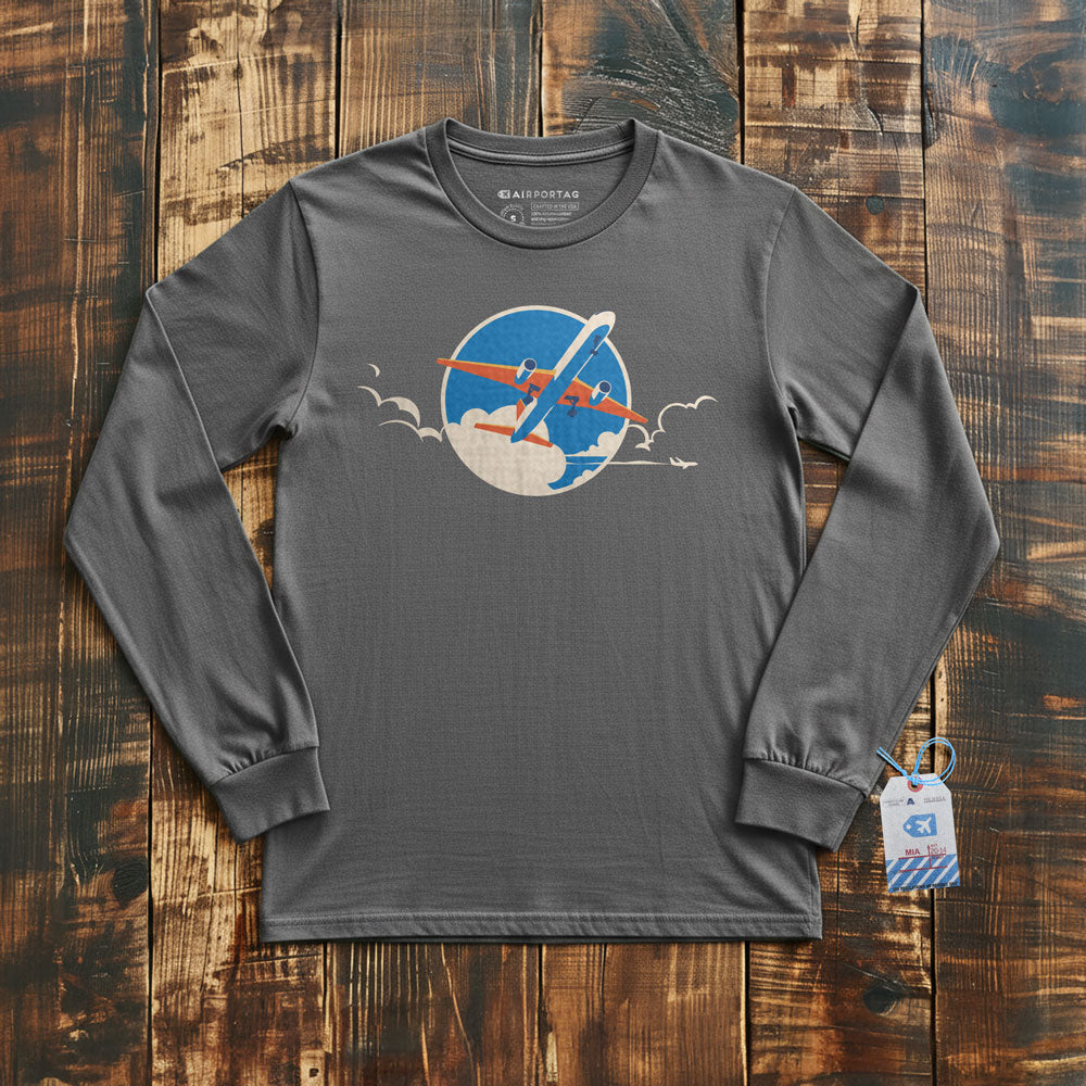 Plane Retro Sky - Long Sleeve T-Shirt