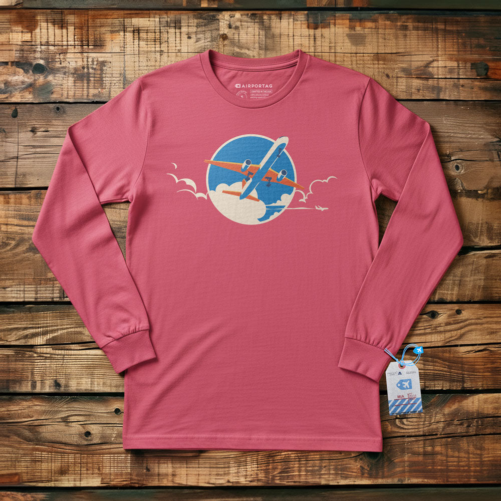 Plane Retro Sky - Long Sleeve T-Shirt