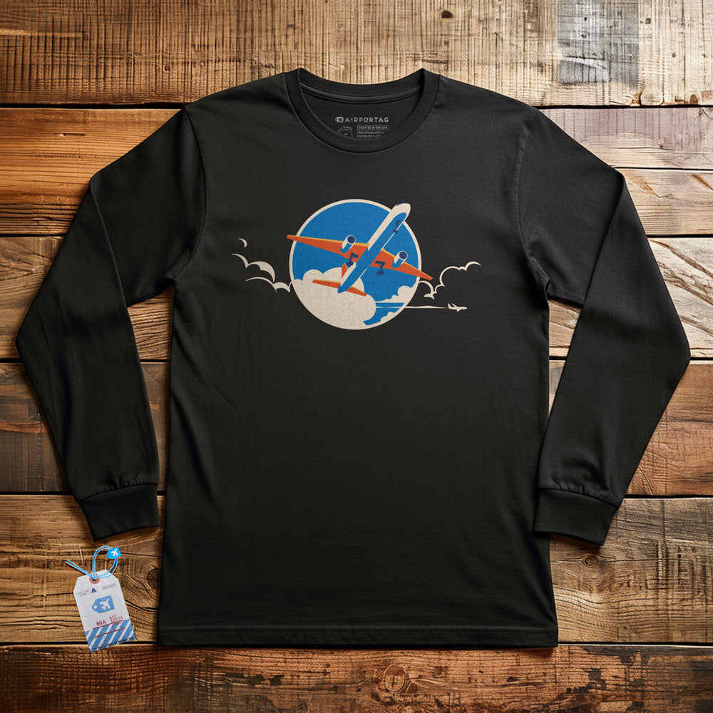 Plane Retro Sky - Long Sleeve T-Shirt