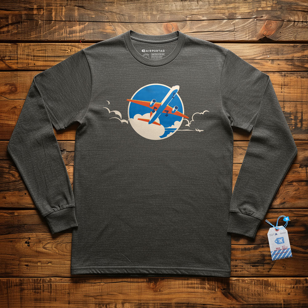Plane Retro Sky - Long Sleeve T-Shirt