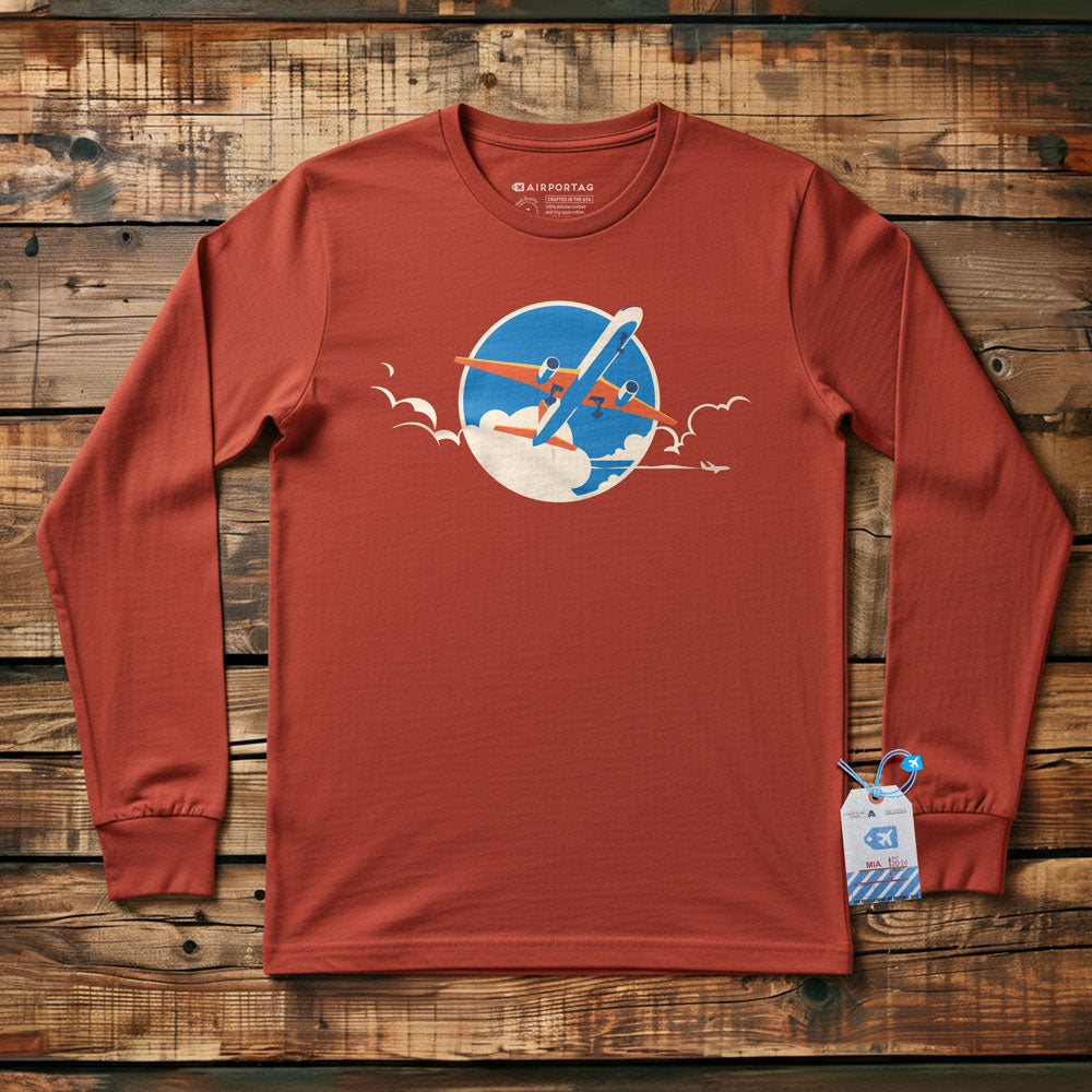Plane Retro Sky - Long Sleeve T-Shirt