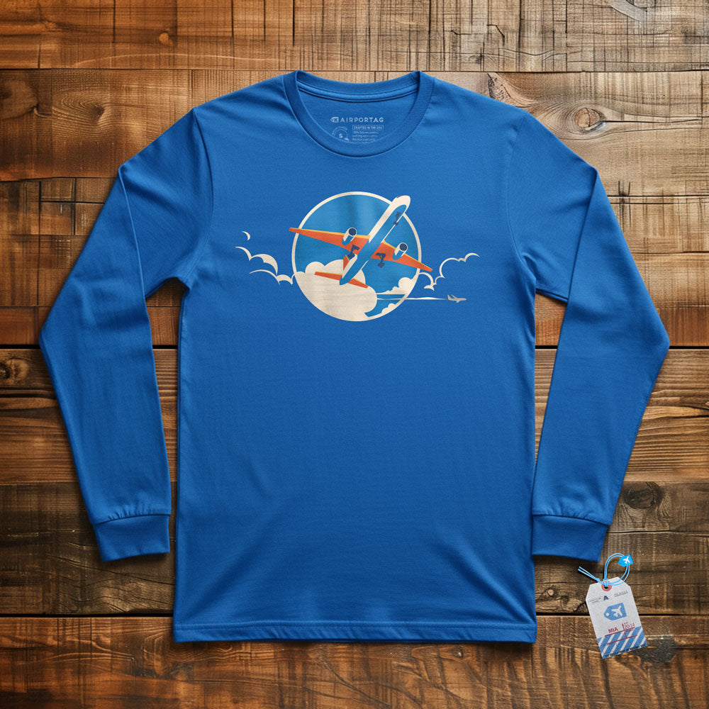 Plane Retro Sky - Long Sleeve T-Shirt