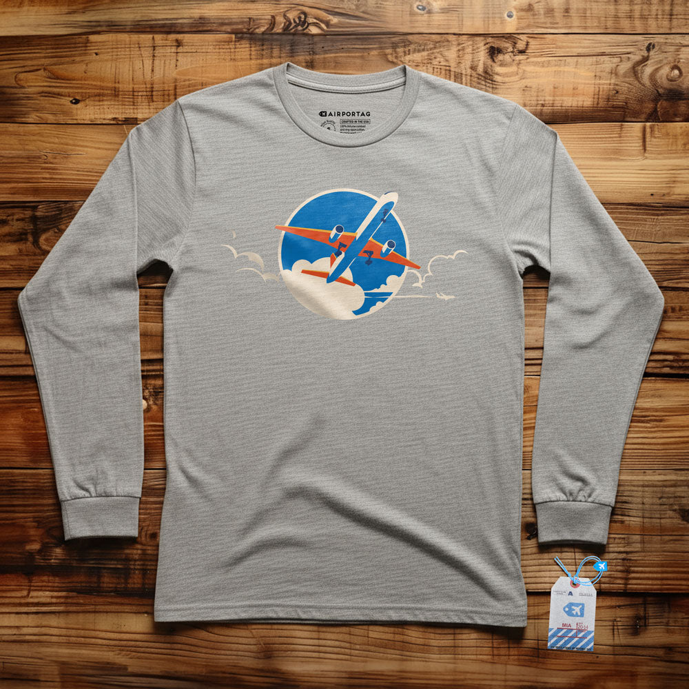 Plane Retro Sky - Long Sleeve T-Shirt