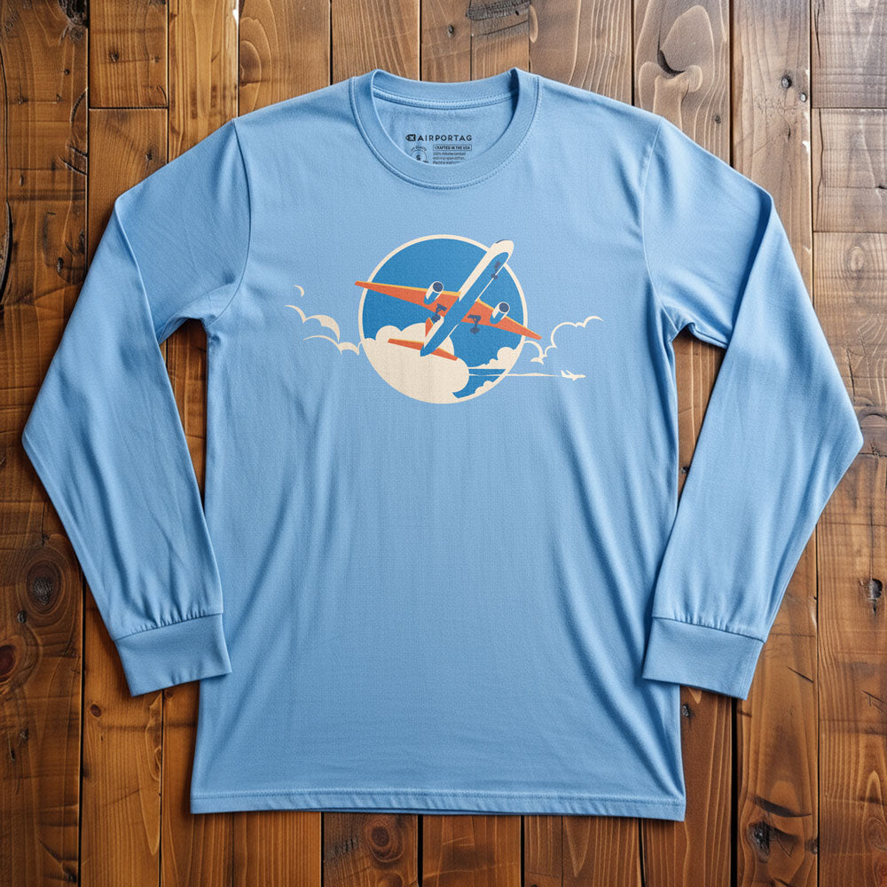 Plane Retro Sky - Long Sleeve T-Shirt