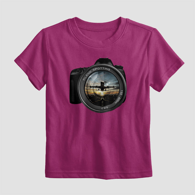 Plane Spotting Lens - Kids T-Shirt