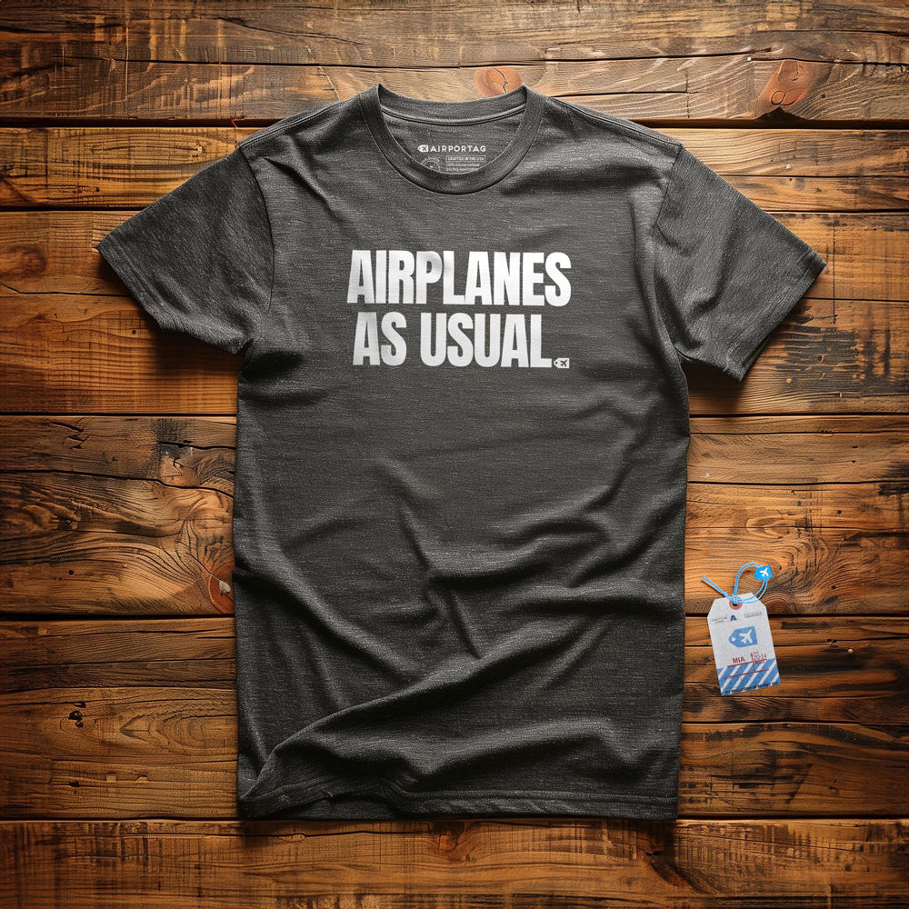Airplanes as Usual - T-Shirt - Dark Grey Heather