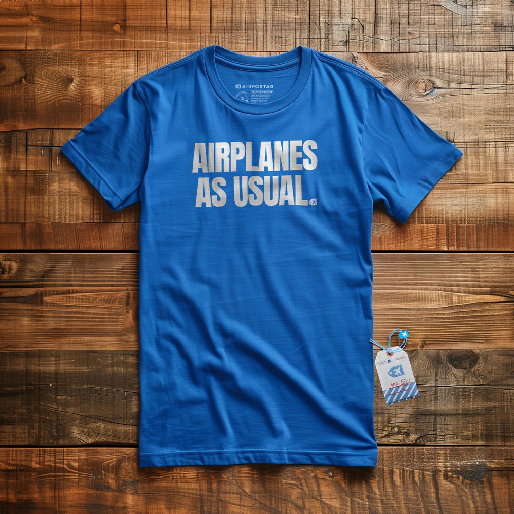 Airplanes as Usual - T-Shirt - True Royal