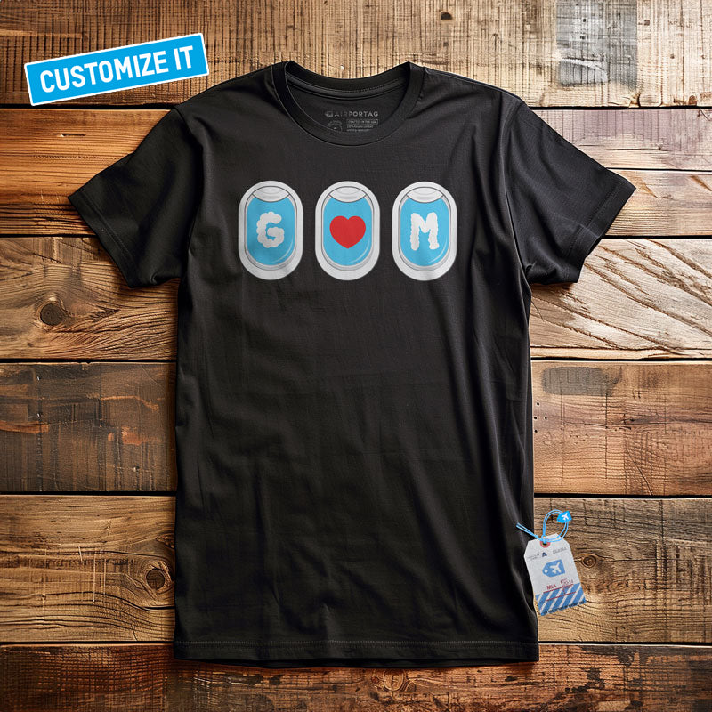 Plane Windows Heart - Custom T-Shirt