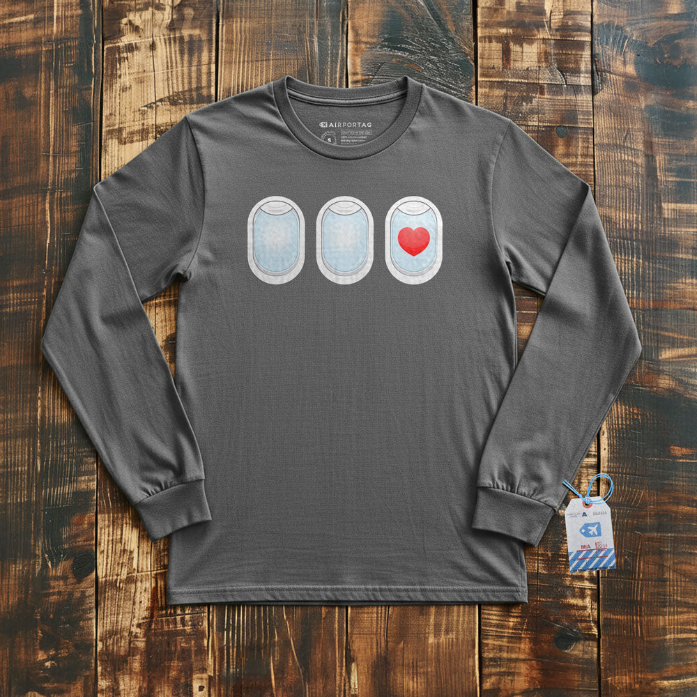 Plane Windows Heart - Long Sleeve T-Shirt