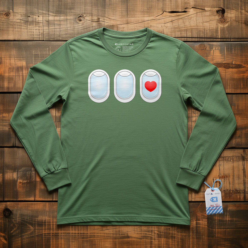 Plane Windows Heart - Long Sleeve T-Shirt