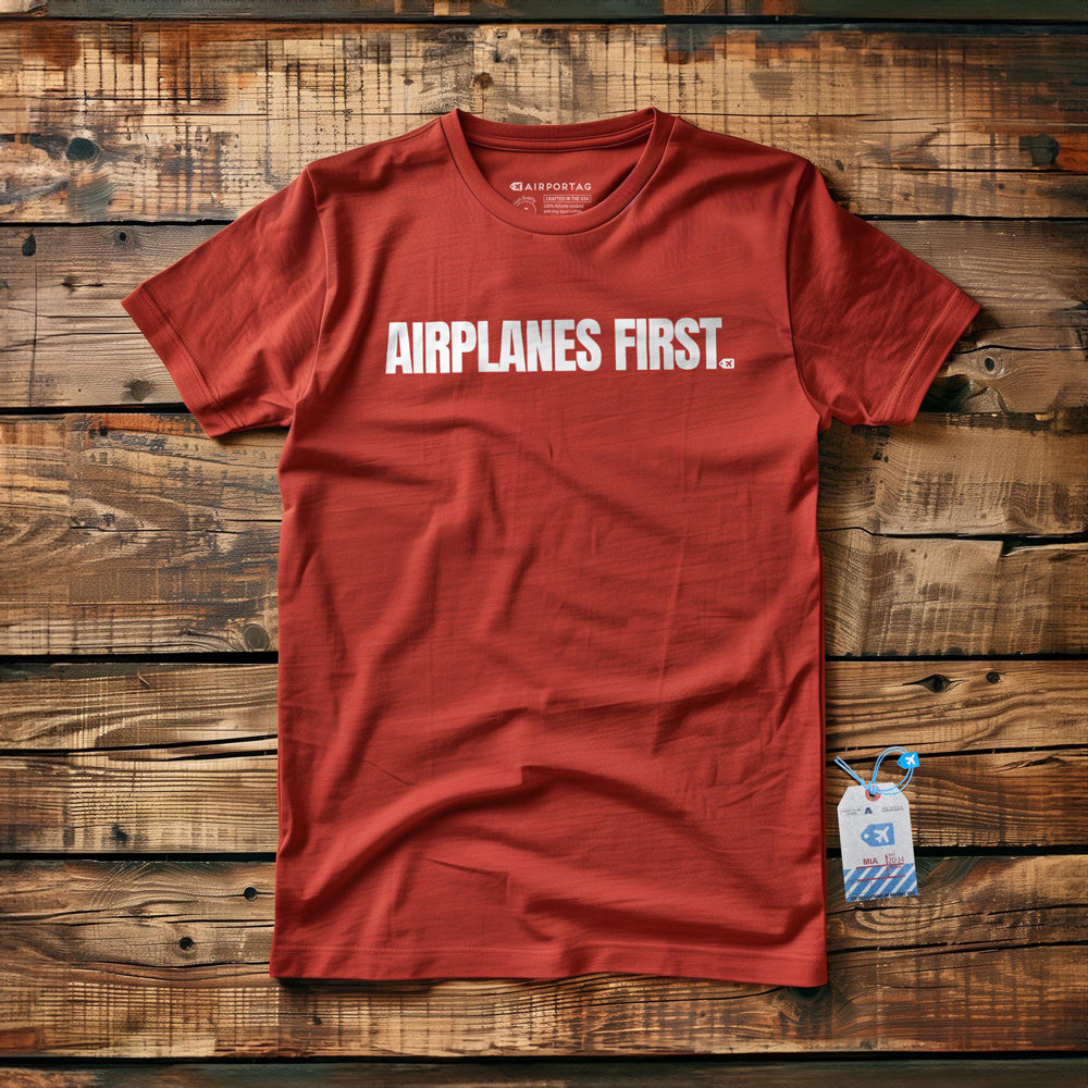 Airplanes First - T-Shirt - Red