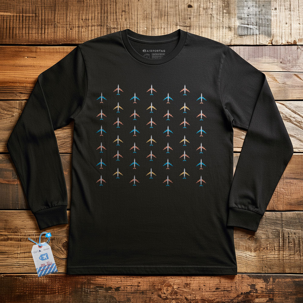 Planes Grey Sky - Long Sleeve T-Shirt