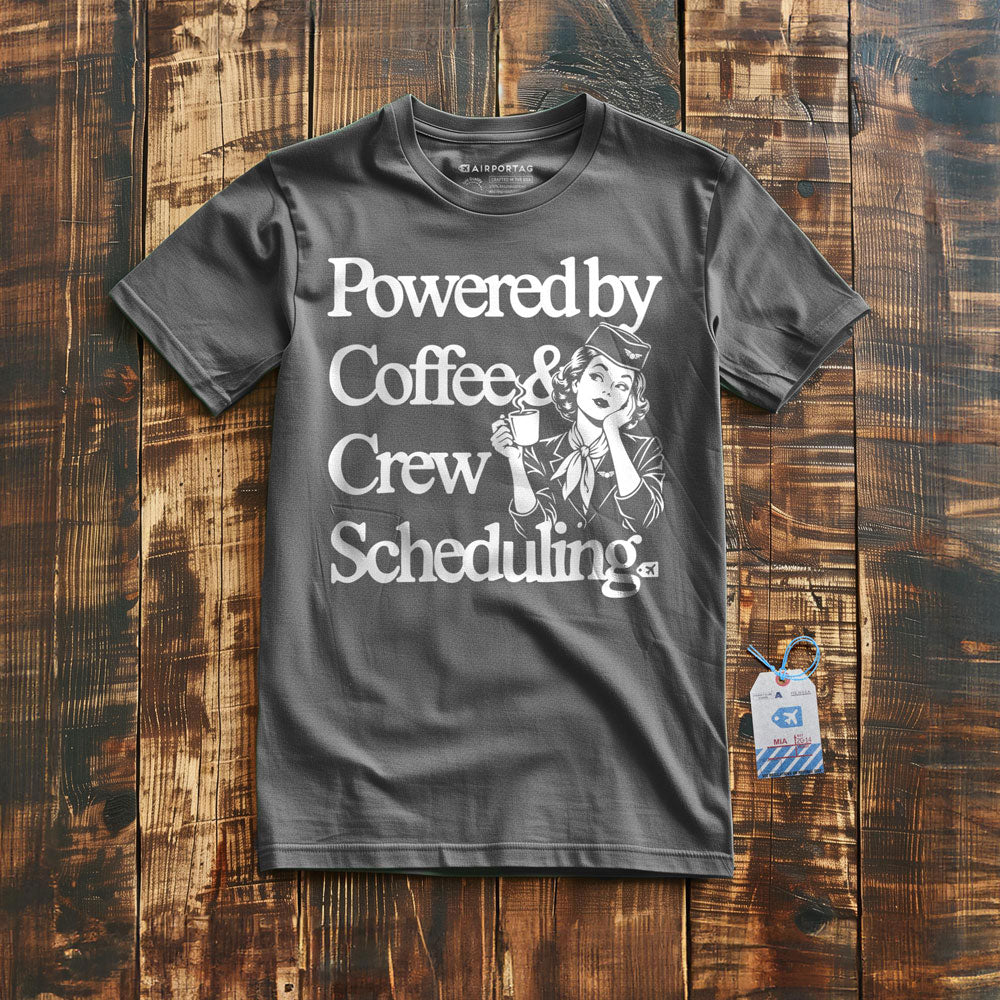 Powered by Coffee & Crew Scheduling - T-Shirt