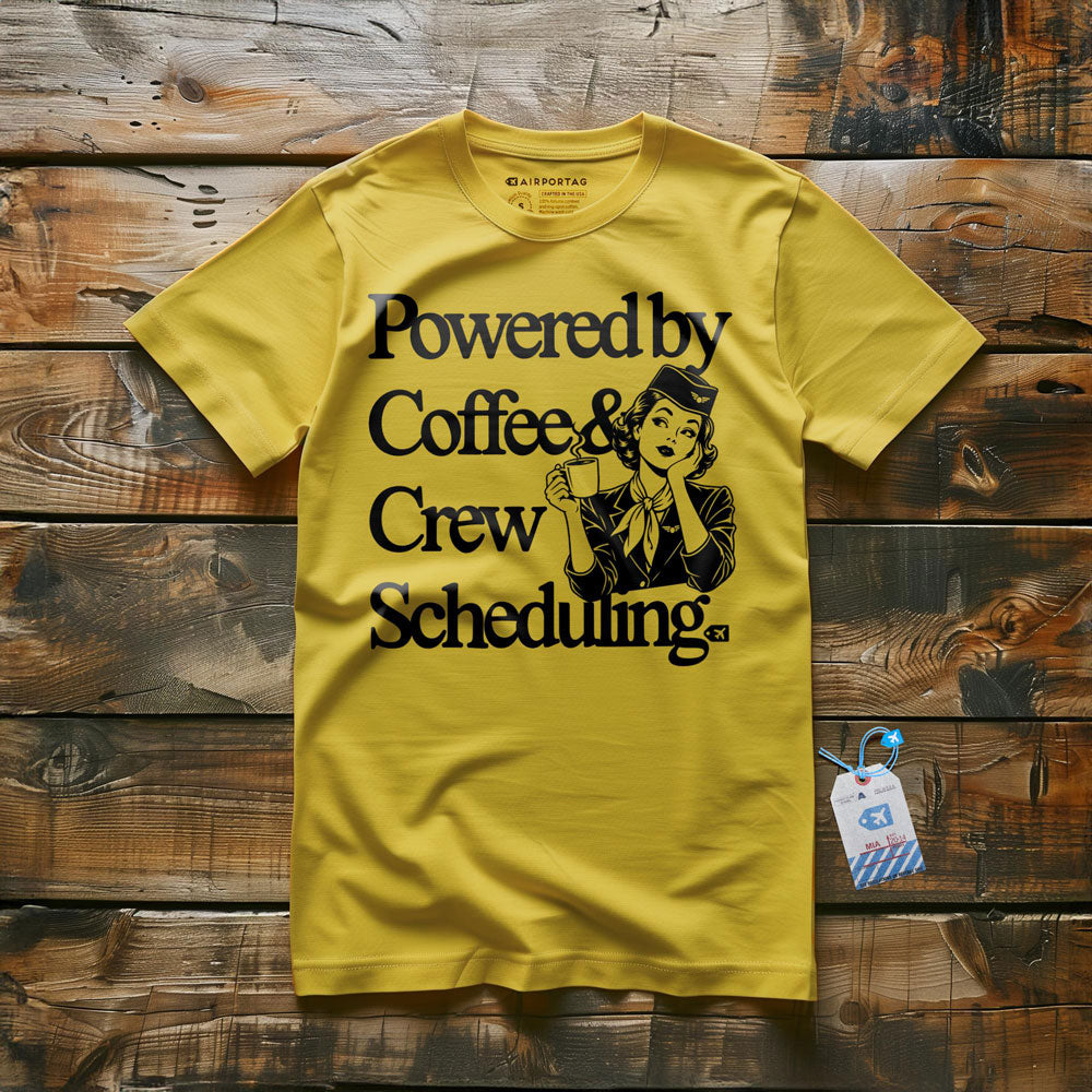 Powered by Coffee & Crew Scheduling - T-Shirt