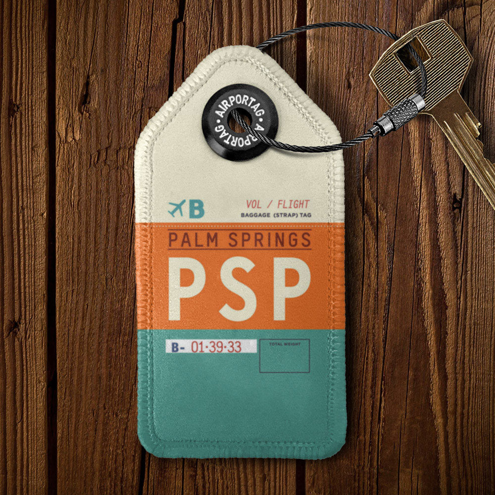 PSP - Palm Springs Airport - Leather Keychain